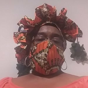 🔥Sale🔥African ruffle Auto Gele w/ Matching Mask